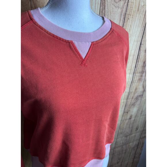 Comune Crewneck Colorblock Sweatshirt Pink/Coral Women's Size M - Picture 6 of 6